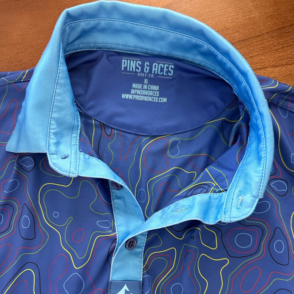 Pins and aces golf microfiber polo xl